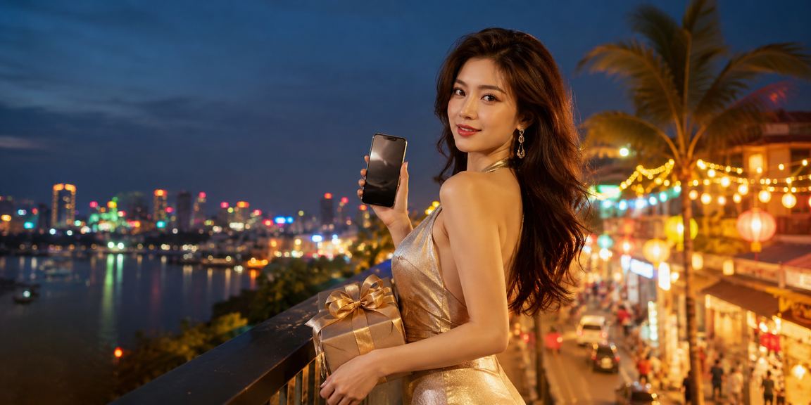 Người dùng chơi casino trên điện thoại tại chợ đêm Hà Nội