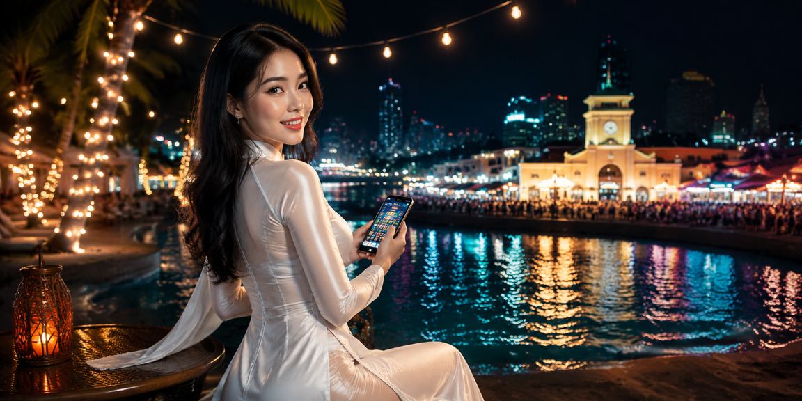 Người phụ nữ mặc áo dài chơi casino trực tuyến tại Hồ Chí Minh