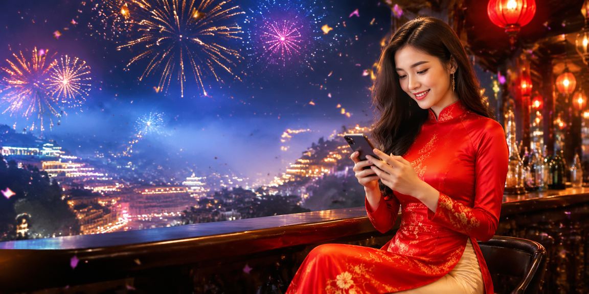 Phụ nữ mặc áo dài chơi casino di động giữa cảnh núi rừng Sa Pa